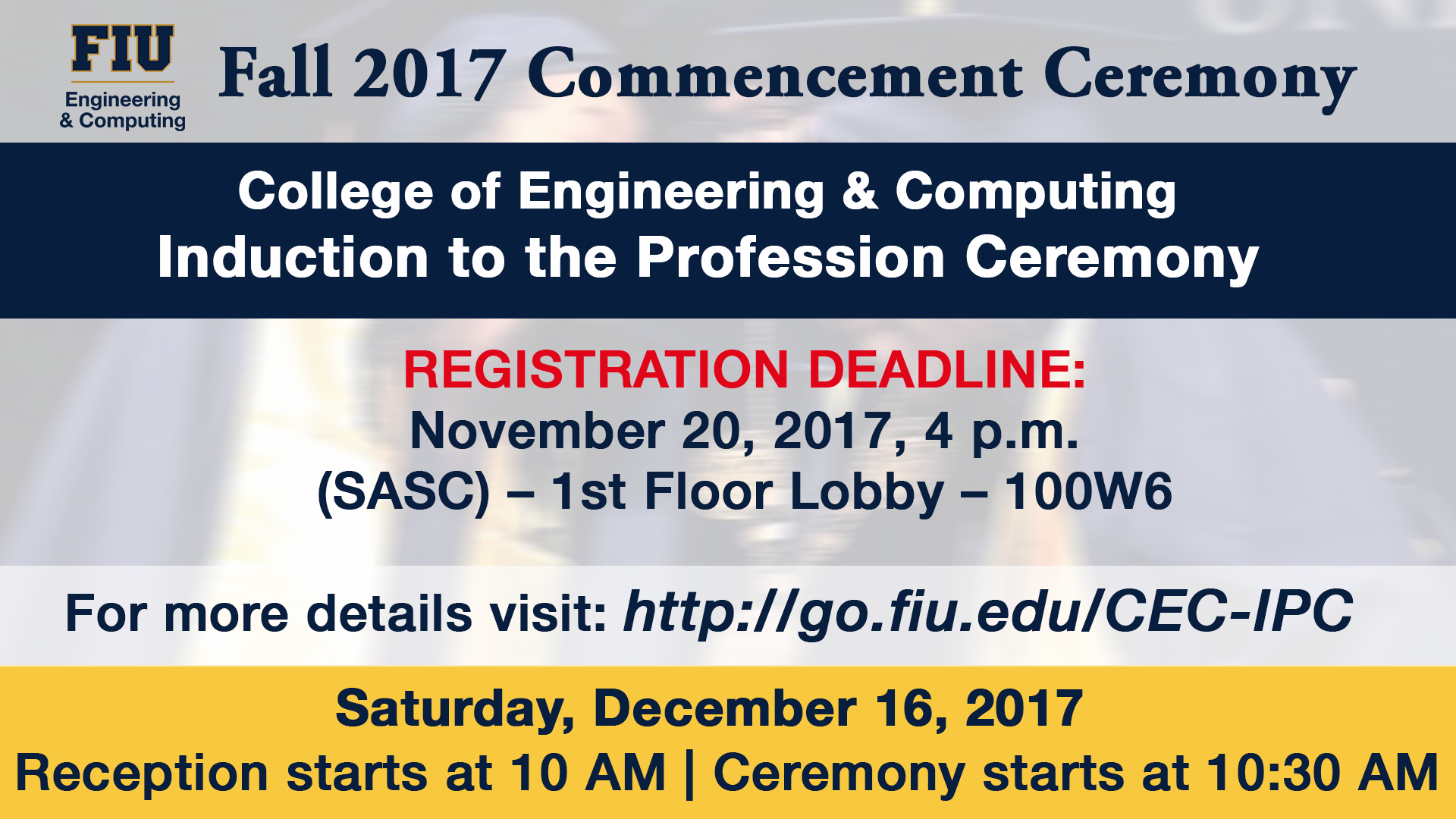 CEC Fall 2017 Commencement Ceremony