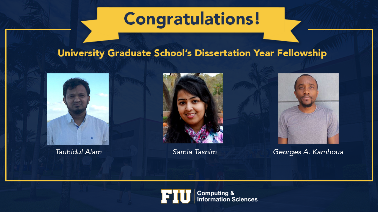 SCIS PH.D. students awarded University Fellowship