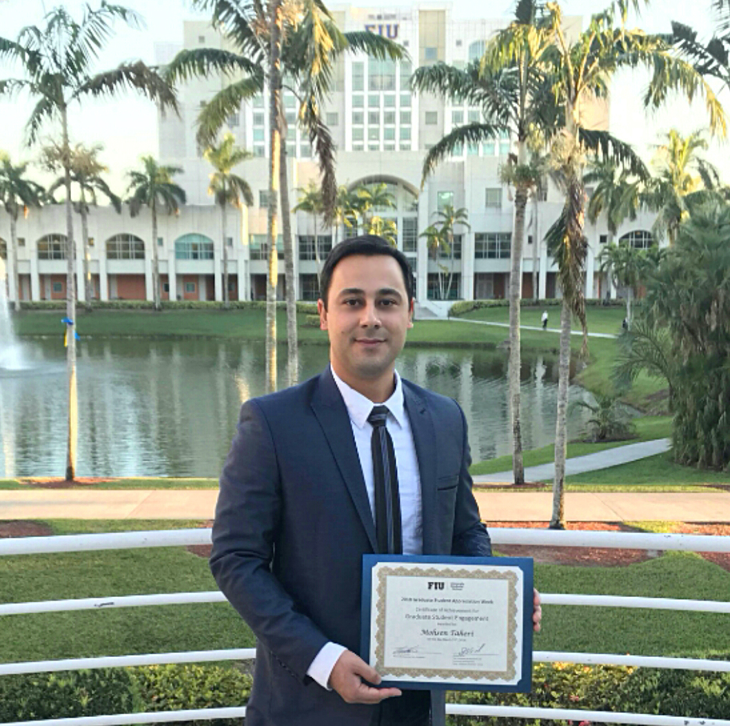 Mohsen Taheri awarded the UGS Provost Award for Graduate Student Engagement