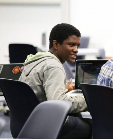 Photo of Kerlin Michel at FIU Tech Station